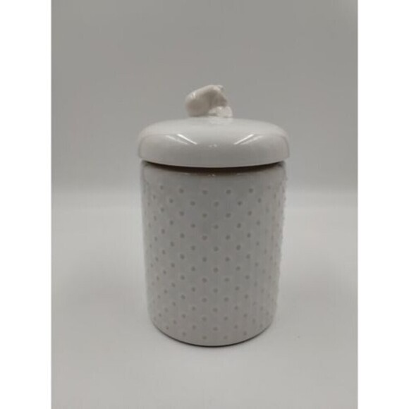 Better Homes & Gardens Earthenware Embossed Swiss Dot Cookie Jar Canister 7" - Picture 1 of 9